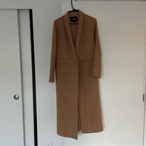 Maje long camel wool coat